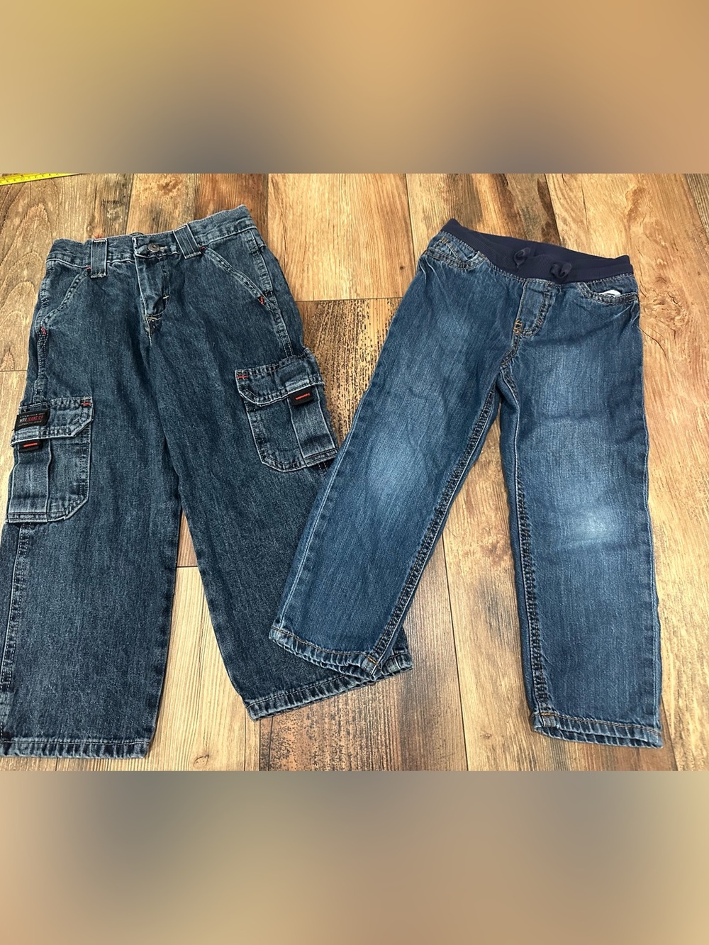 Two Boys 4 Denim Jeans Toddler Pants Stretch Pull On Button